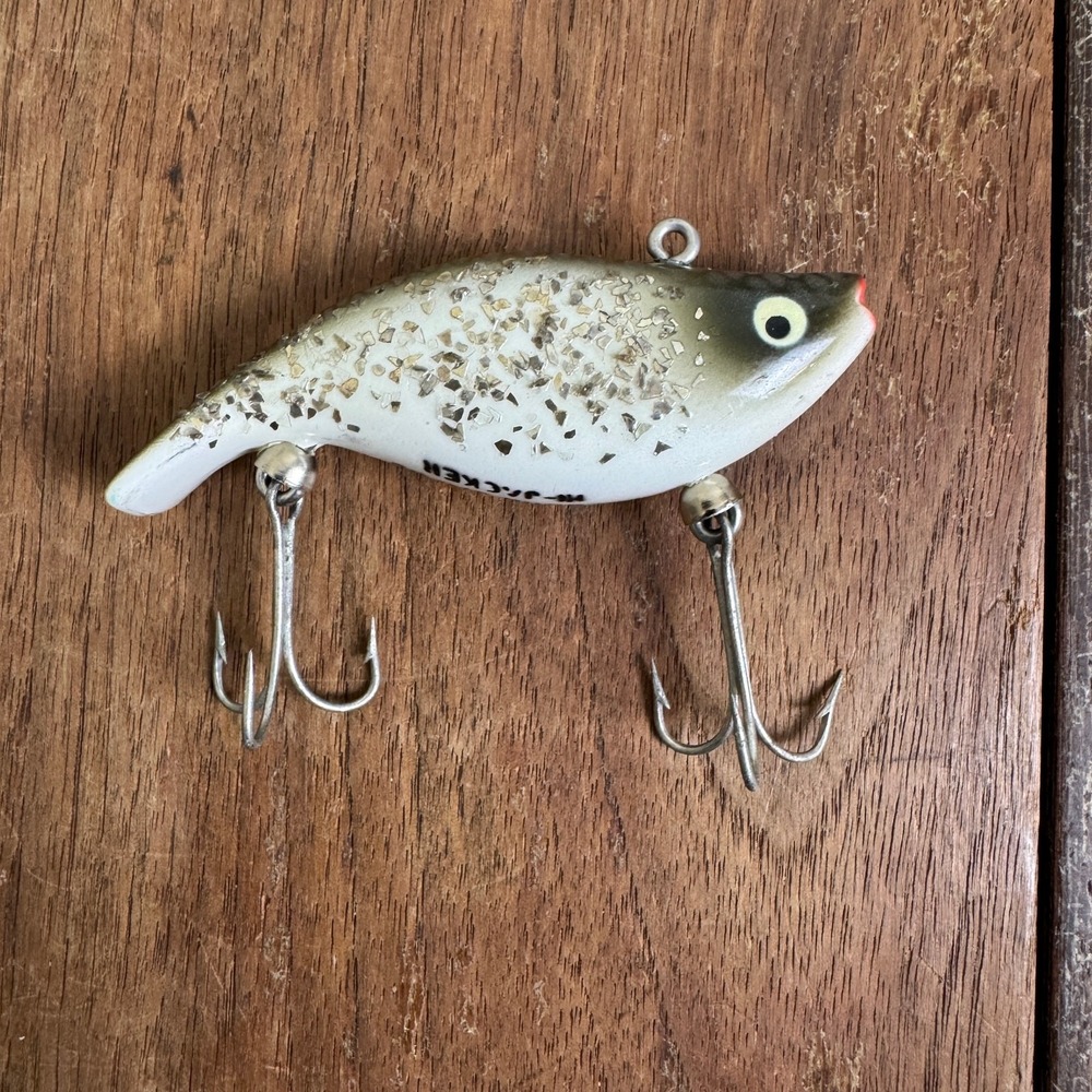 Heddon VINTAGE 3/8 oz Hi-Jacker White Silver‎ double treble hook fishing lure